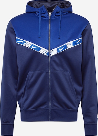 Nike Sportswear Zip-Up Hoodie 'Repeat' in Blue: front