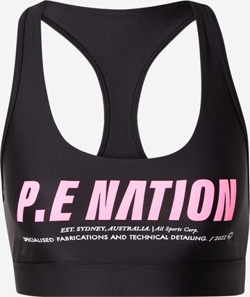 P.E Nation Bralette Bra 'IN PLAY' in Black: front