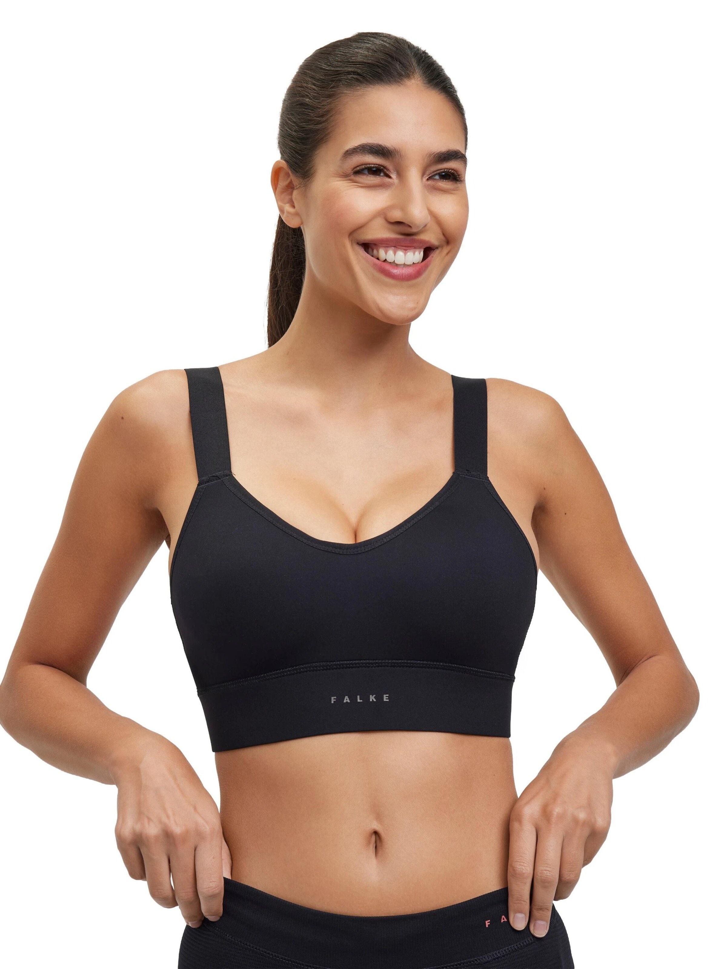 FALKE Sport-BH in Schwarz: Vorderseite