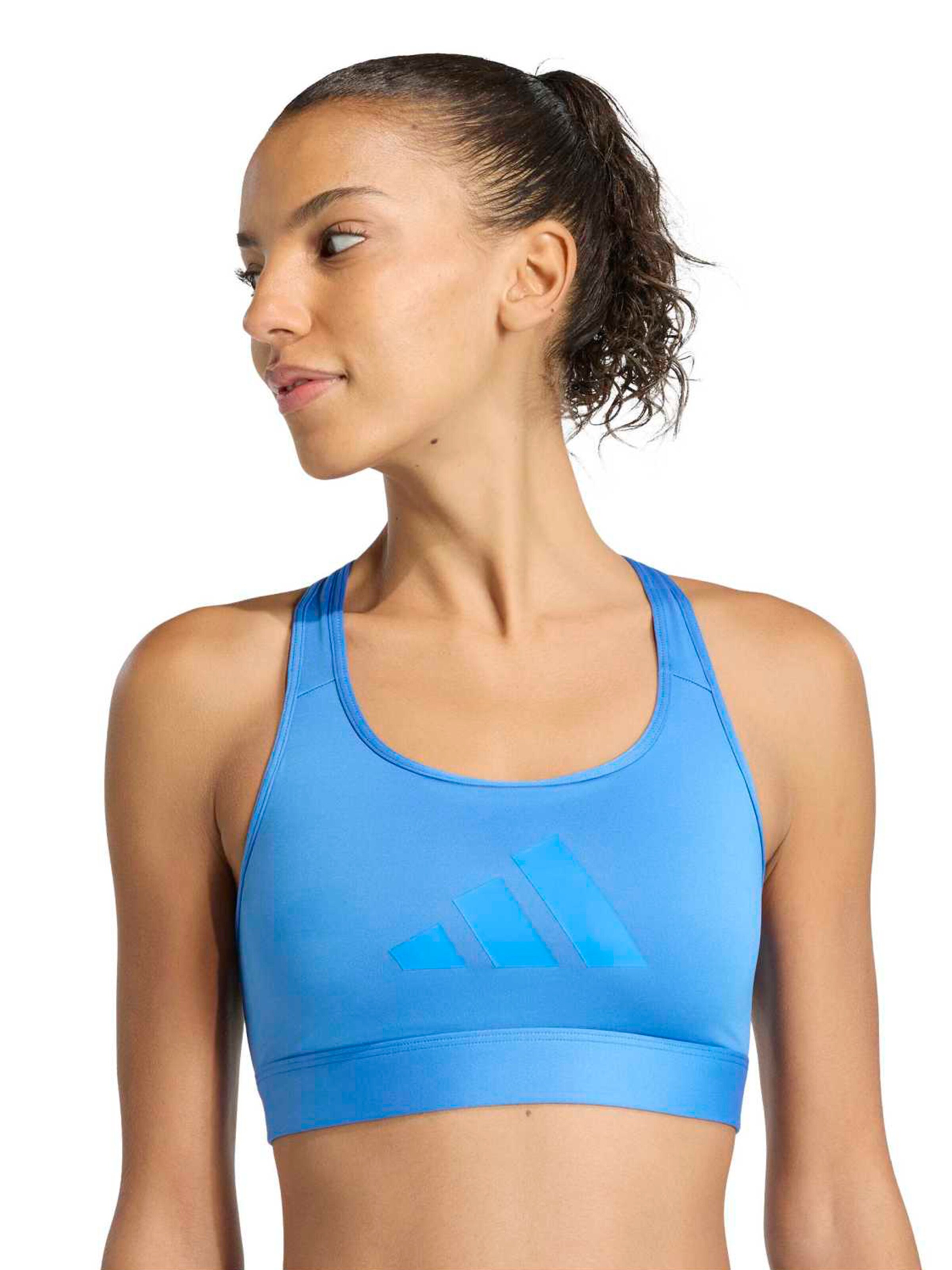 ADIDAS PERFORMANCE Бюстие Спортен сутиен 'POWER REACT' в синьо: отпред
