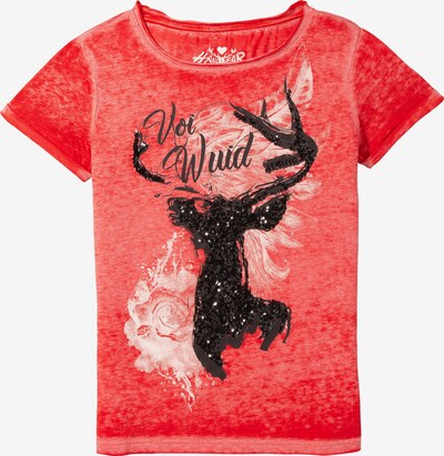 HANGOWEAR T-Shirt in rot / schwarz / weiß, Produktansicht