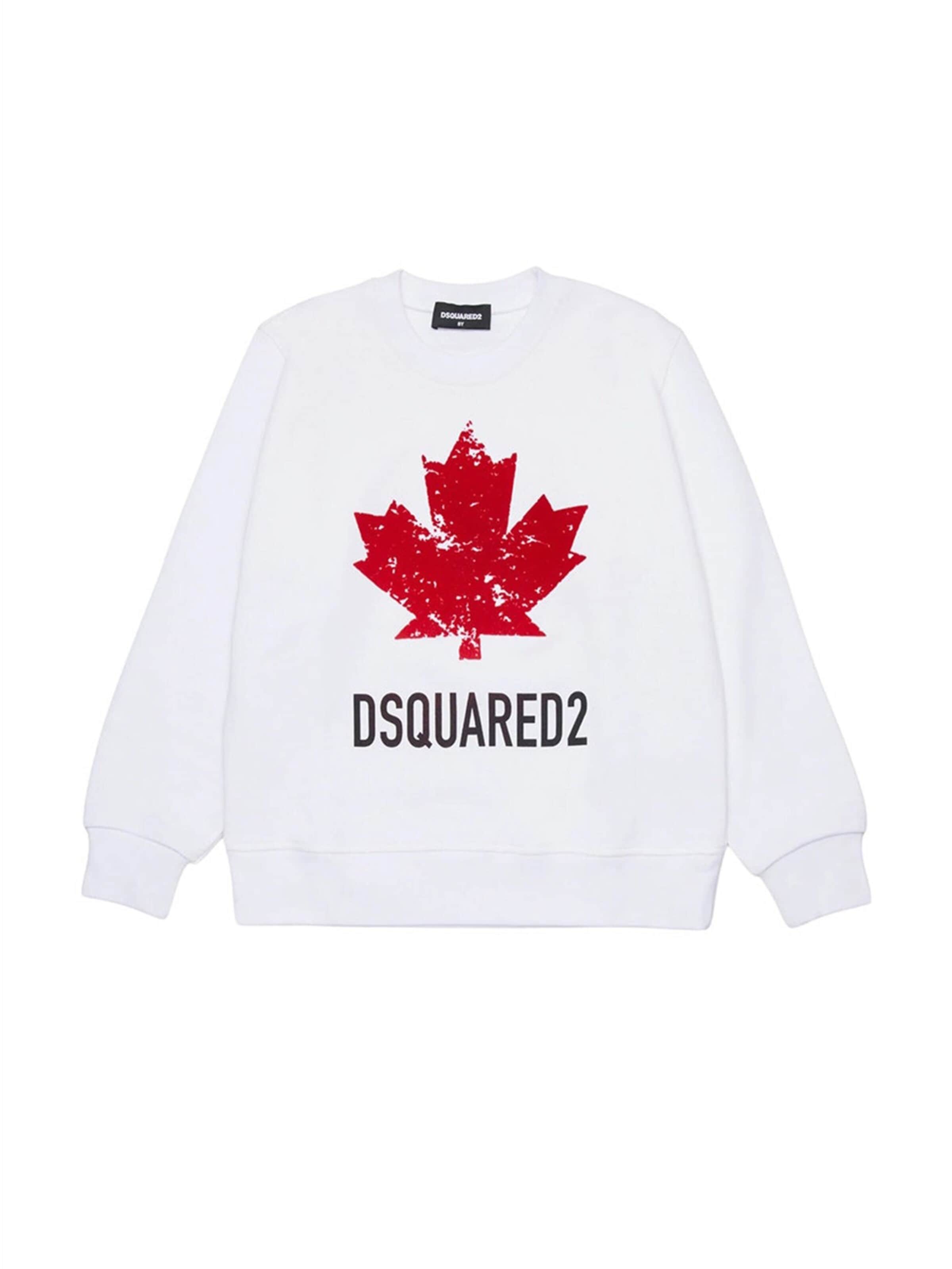 DSQUARED2 Sweatshirt 'Felpa girocollo bianca per bambino' in White: front