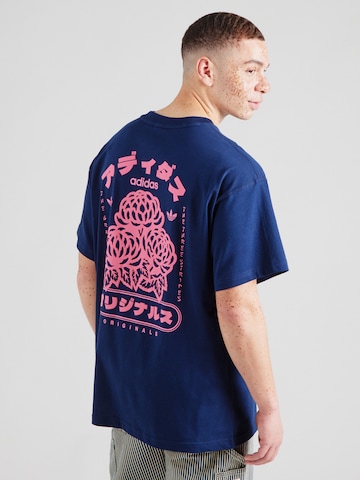 ADIDAS ORIGINALS Shirt 'JAPAN FLORALS' in Blue: front
