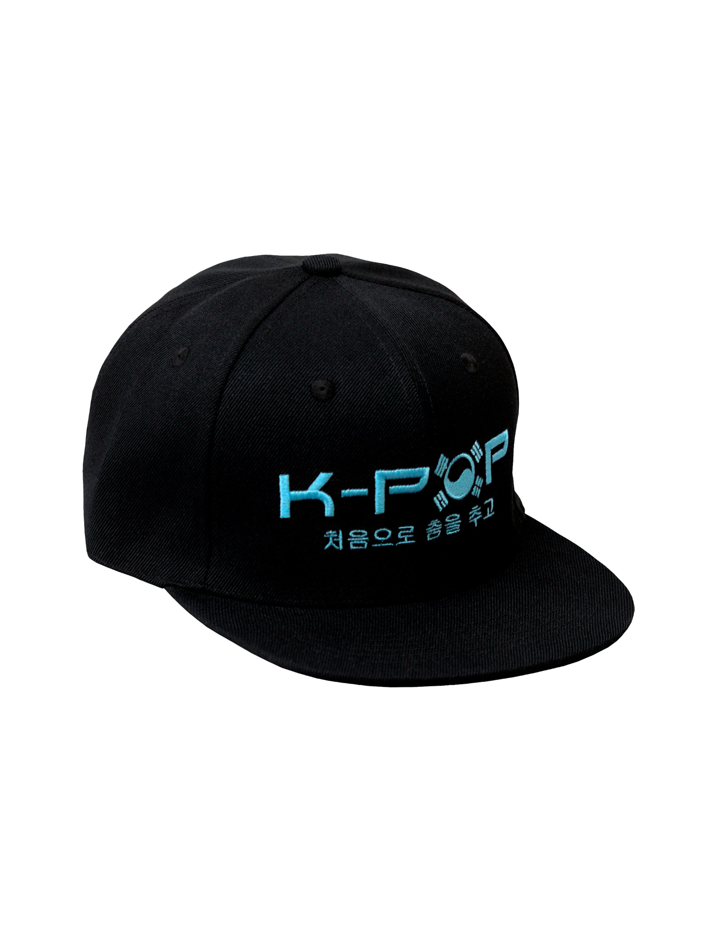 Casquette 'Snapback cap blue logo' K-pop en noir : devant