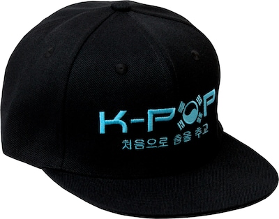 K-pop Cap 'Snapback cap blue logo' in 54-64 in schwarz, Produktansicht