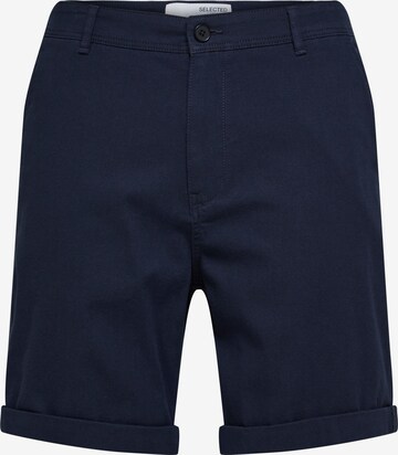 Pantalon chino 'Luton' SELECTED HOMME en bleu : devant