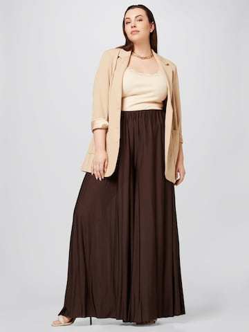 Guido Maria Kretschmer Curvy Wide leg Pants 'Samantha' in Brown