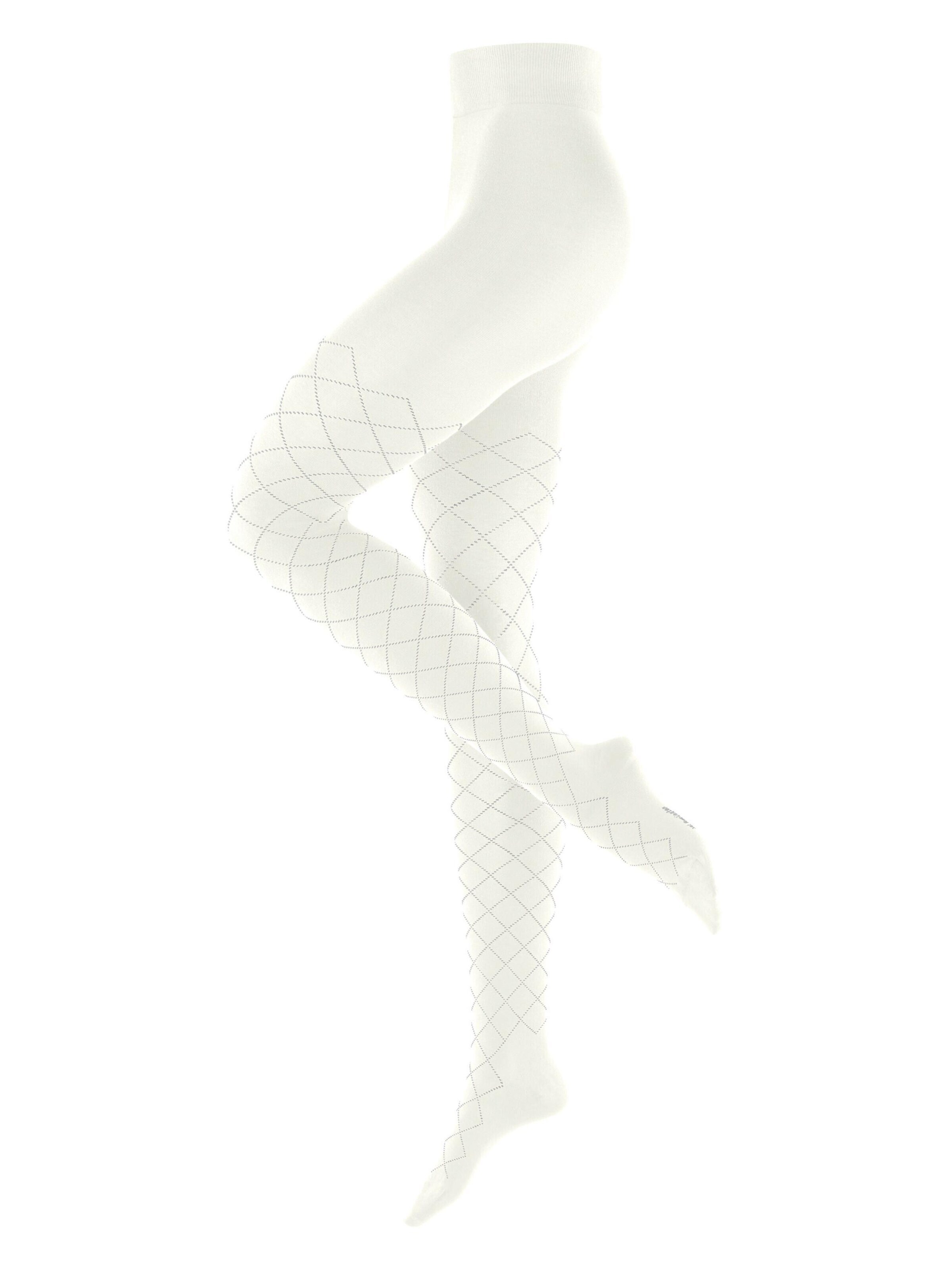 BURLINGTON Tights 'Argyle Affair' in White: front