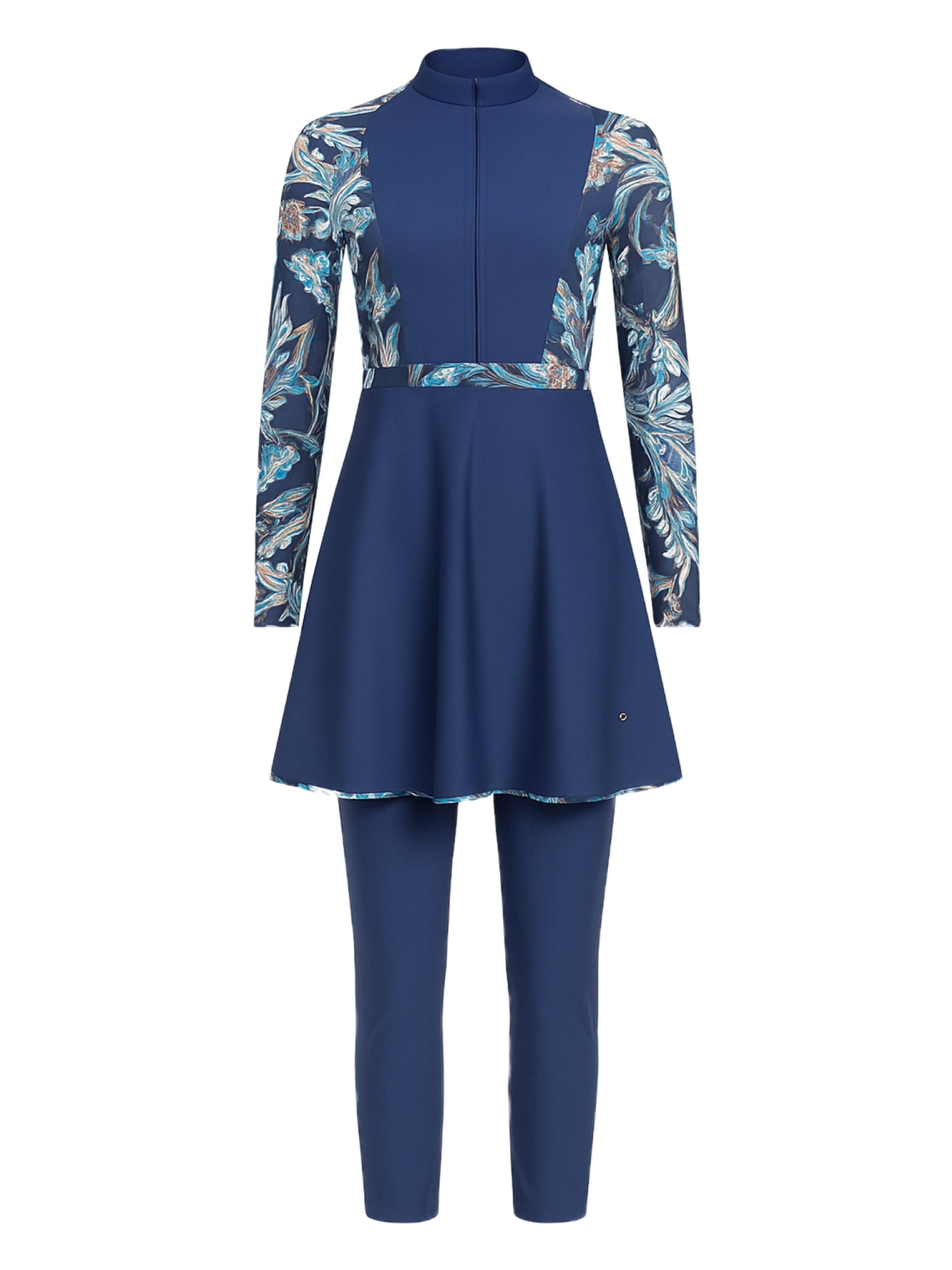 C&City Badeanzugkleid in cyanblau / dunkelblau / brokat / weiß, Produktansicht