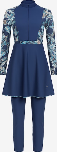 C&City Badeanzugkleid in cyanblau / dunkelblau / brokat / weiß, Produktansicht