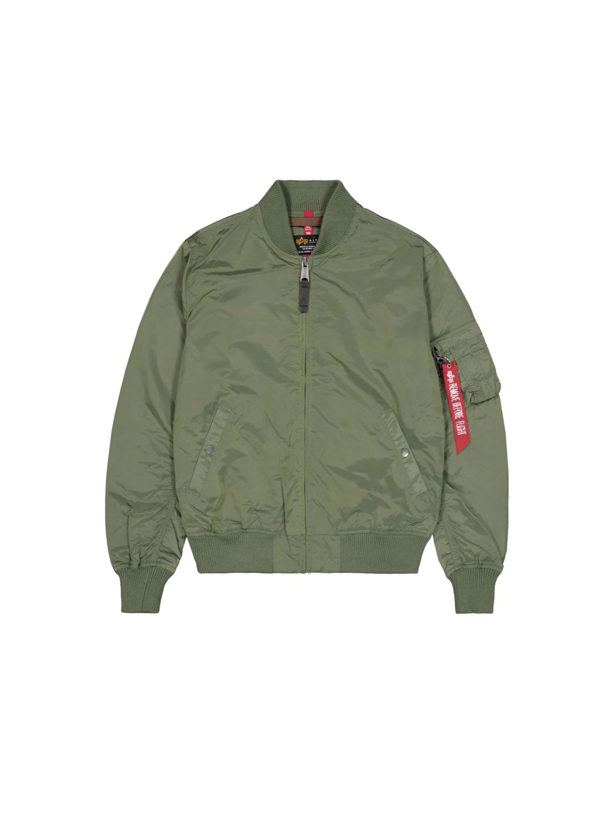 Geacă de primăvară-toamnă de la ALPHA INDUSTRIES pe verde: față