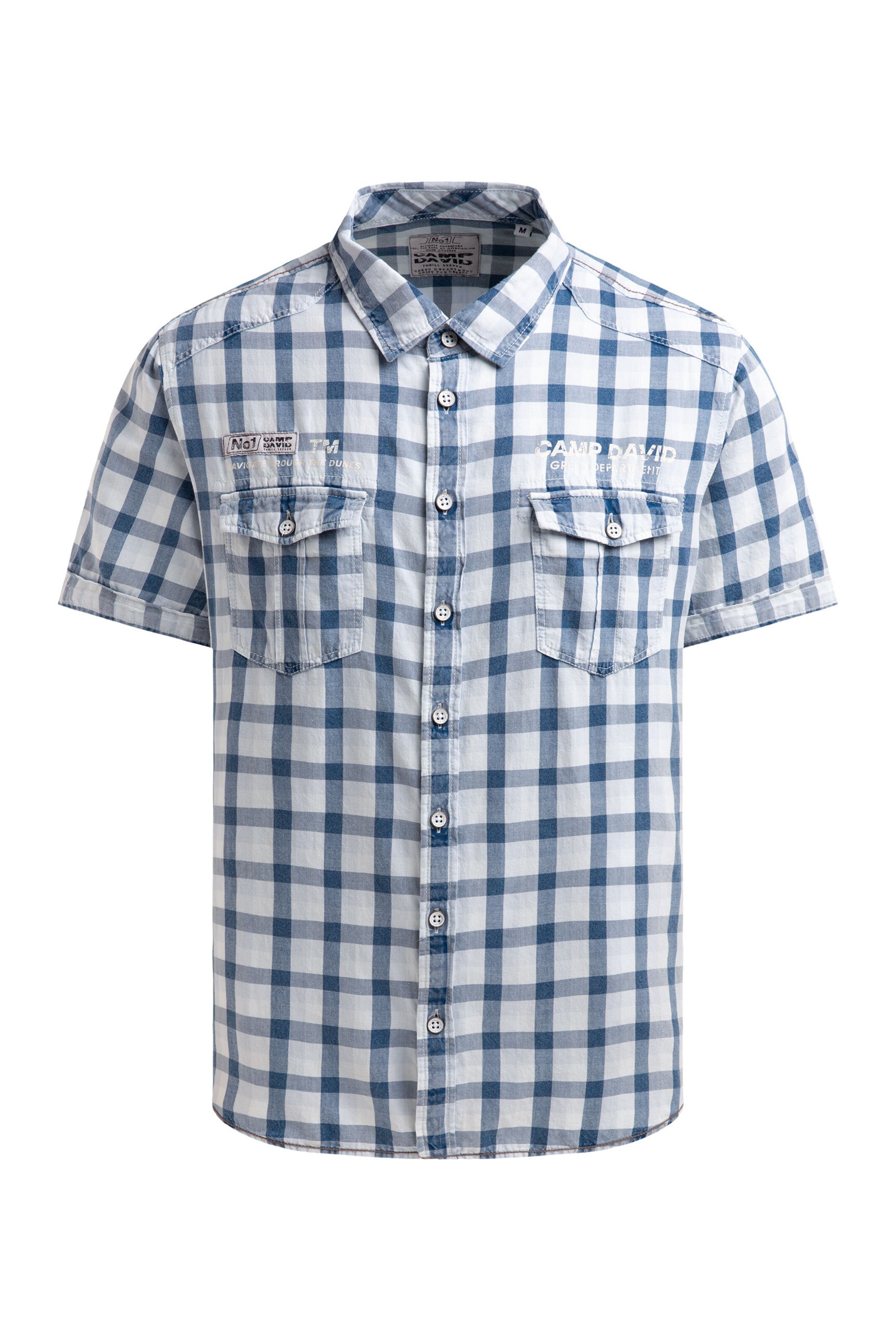 CAMP DAVID Regular fit Button Up Shirt in Blue: front