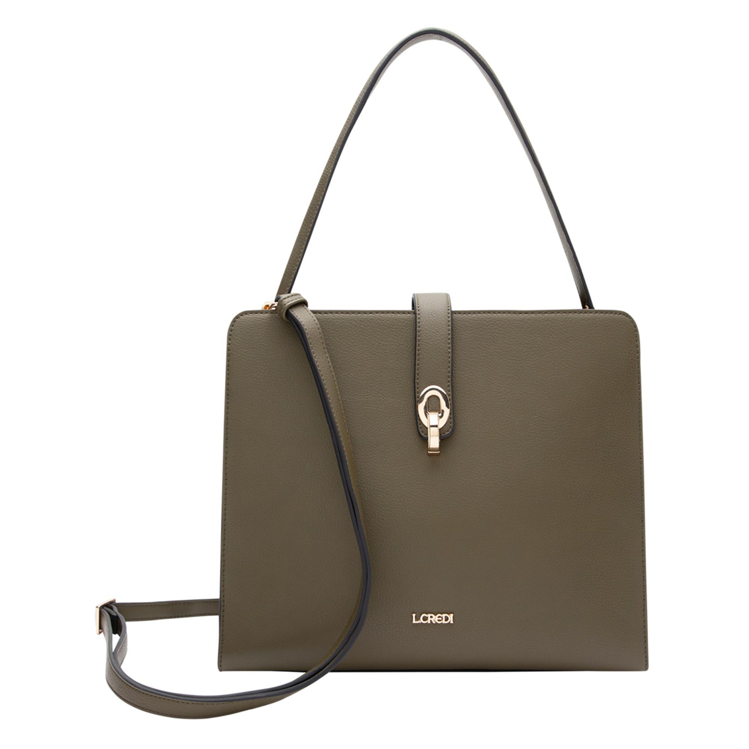 L.CREDI Shoulder Bag 'Petronella' in Green: front