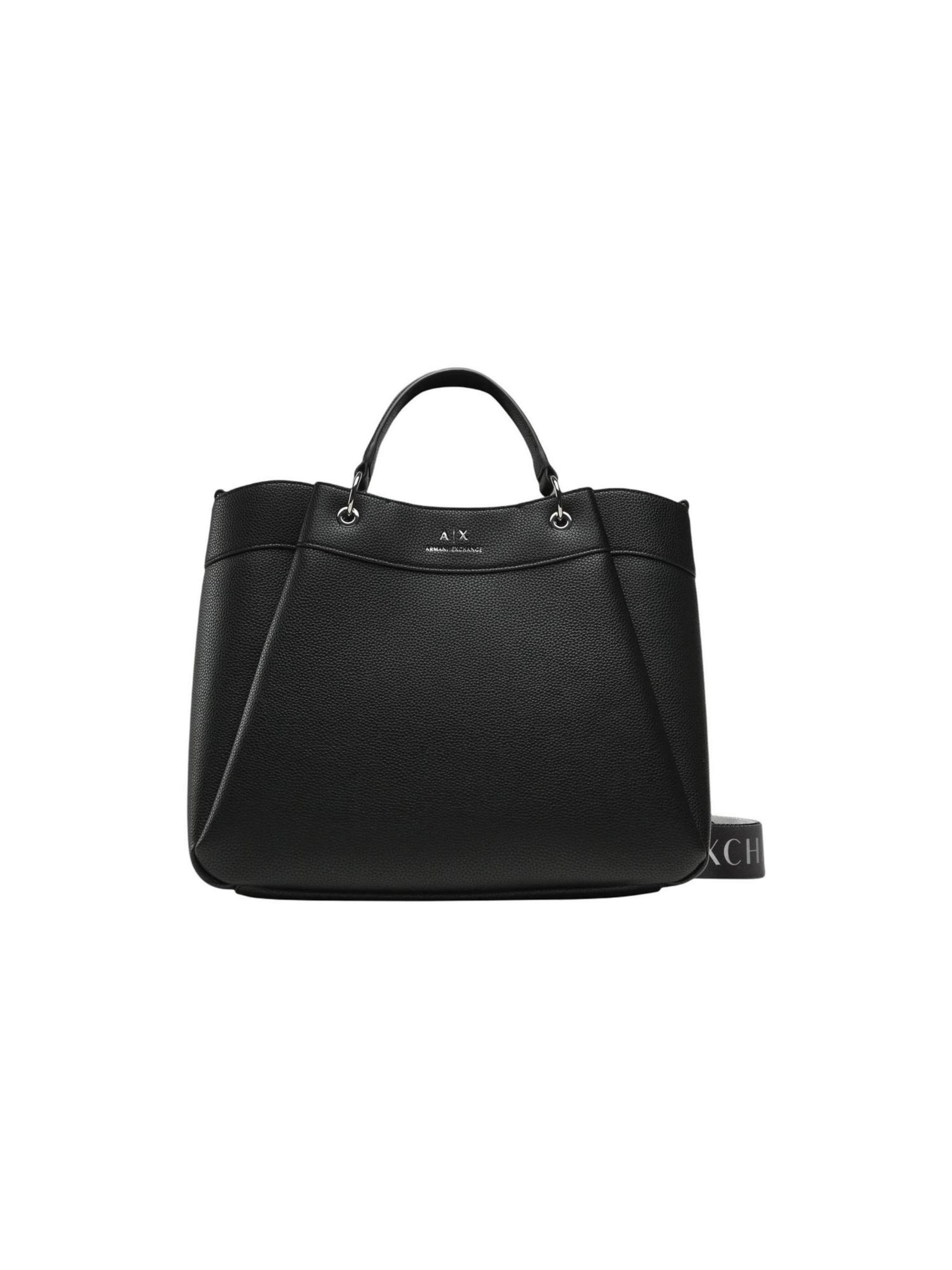 ARMANI EXCHANGE - Bolso de hombro en negro: frente