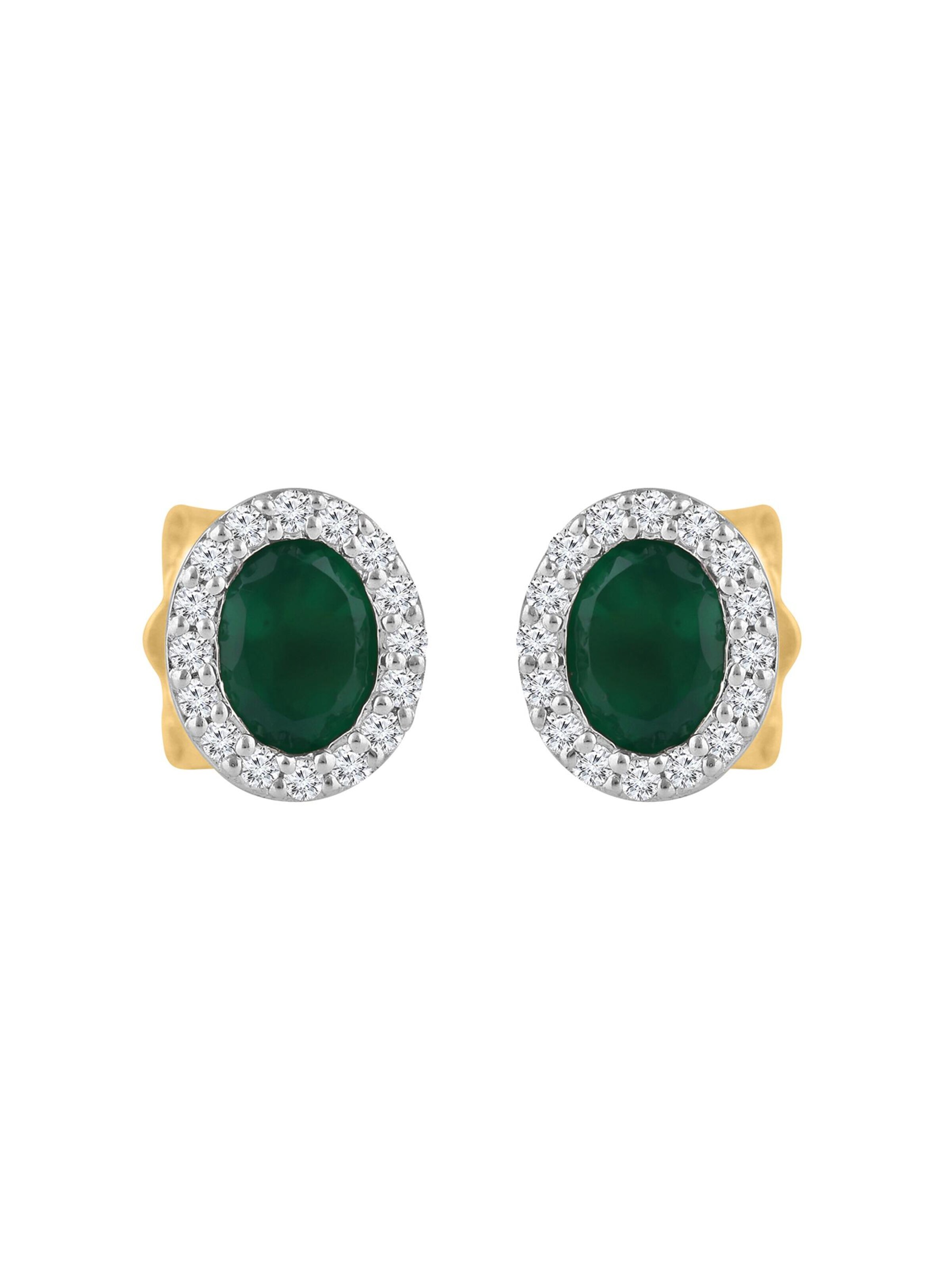 Diamant Exquis Earrings 'Ohrringe aus 375 Gelbgold mit Diamant' in Gold: front