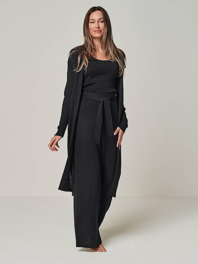 YOU LOOK PERFECT Hausanzug 'LOUNGEWEAR SET - Cardigan Blossom & Top Blossom & Pants Bailey' in schwarz, Produktansicht