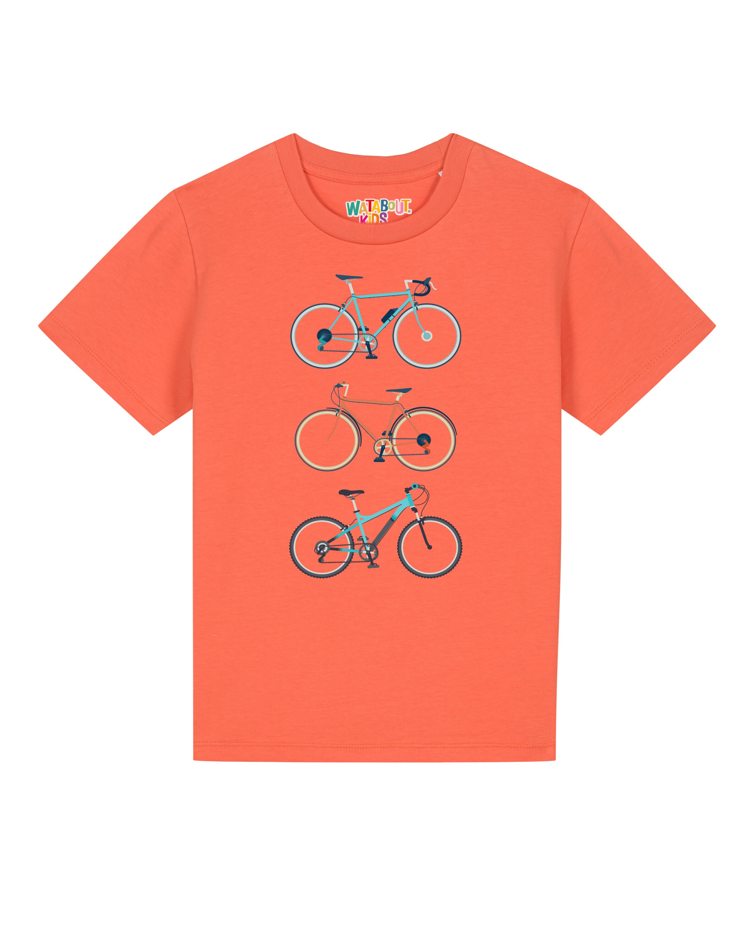 watabout.kids Shirt '3 Fahrräder' in Orange: front