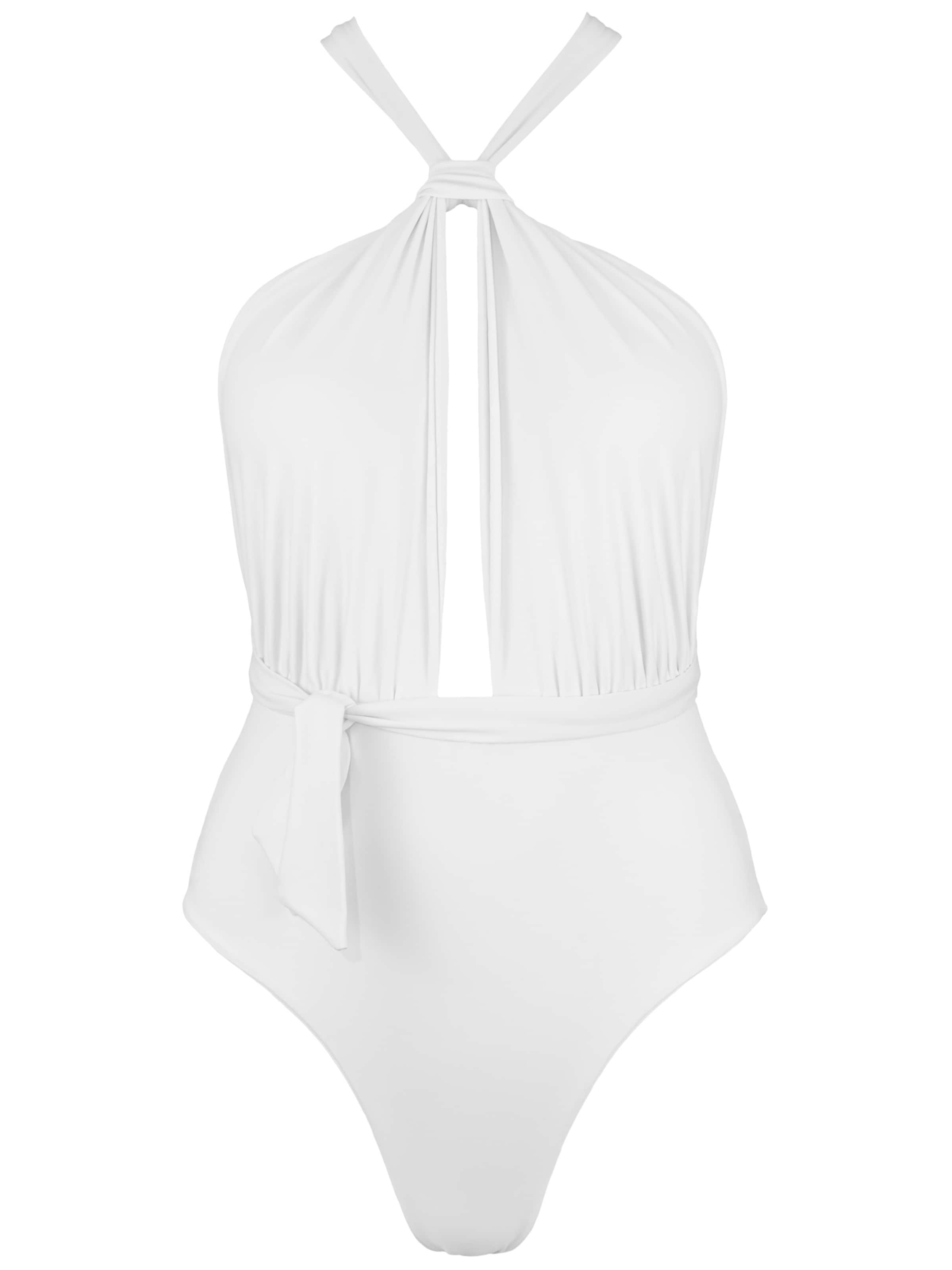 SEA ME SWIM High neck Badeanzug 'MOOREA'‌‌‌‌‌‌‌‌‌‌ in Weiß: Vorderseite