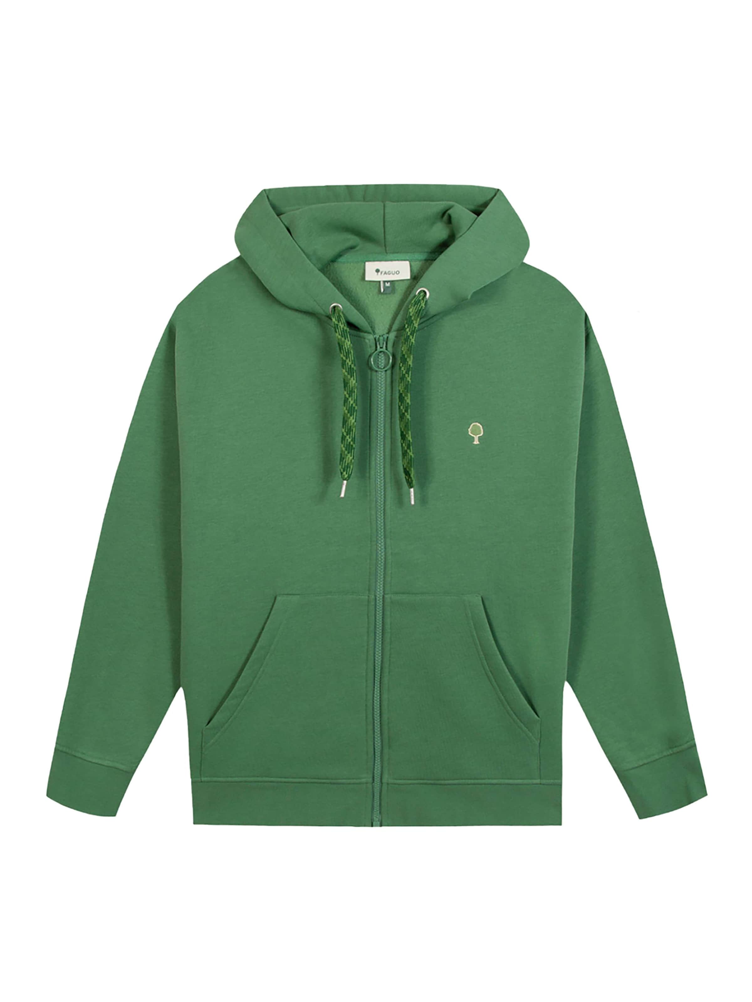 FAGUO Zip-Up Hoodie 'Mesnil' in Green: front