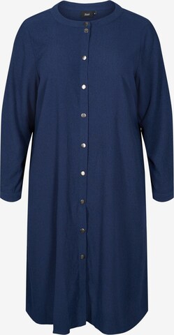 Abito camicia di Zizzi in blu: frontale