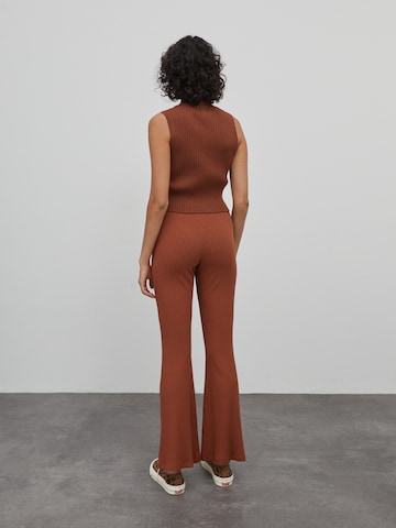 EDITED Flared Pants 'Benni' in Brown