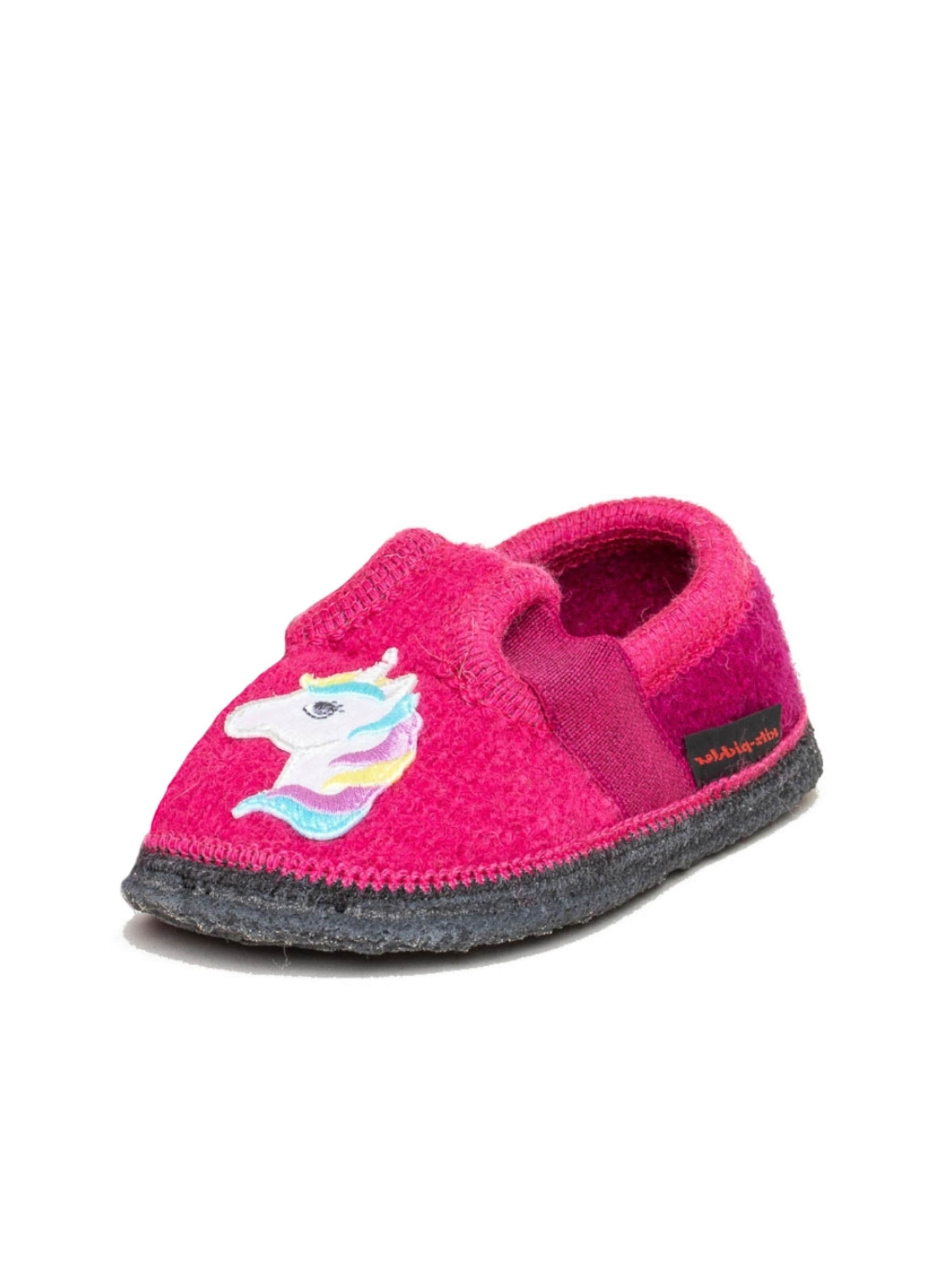 kitz-pichler Hausschuh 'Walkpantoffel Bobby Appl. Einhorn'‌‌‌‌‌‌‌‌‌‌ in Pink: Vorderseite