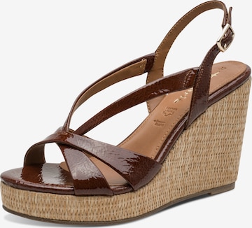 Sandales Tamaris en marron : devant