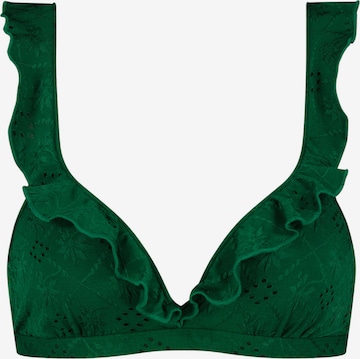 Beachlife Triangle Bikini Top in Green: front