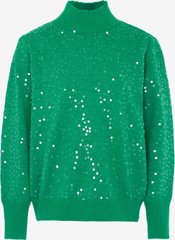 Pull-over faina en vert : devant