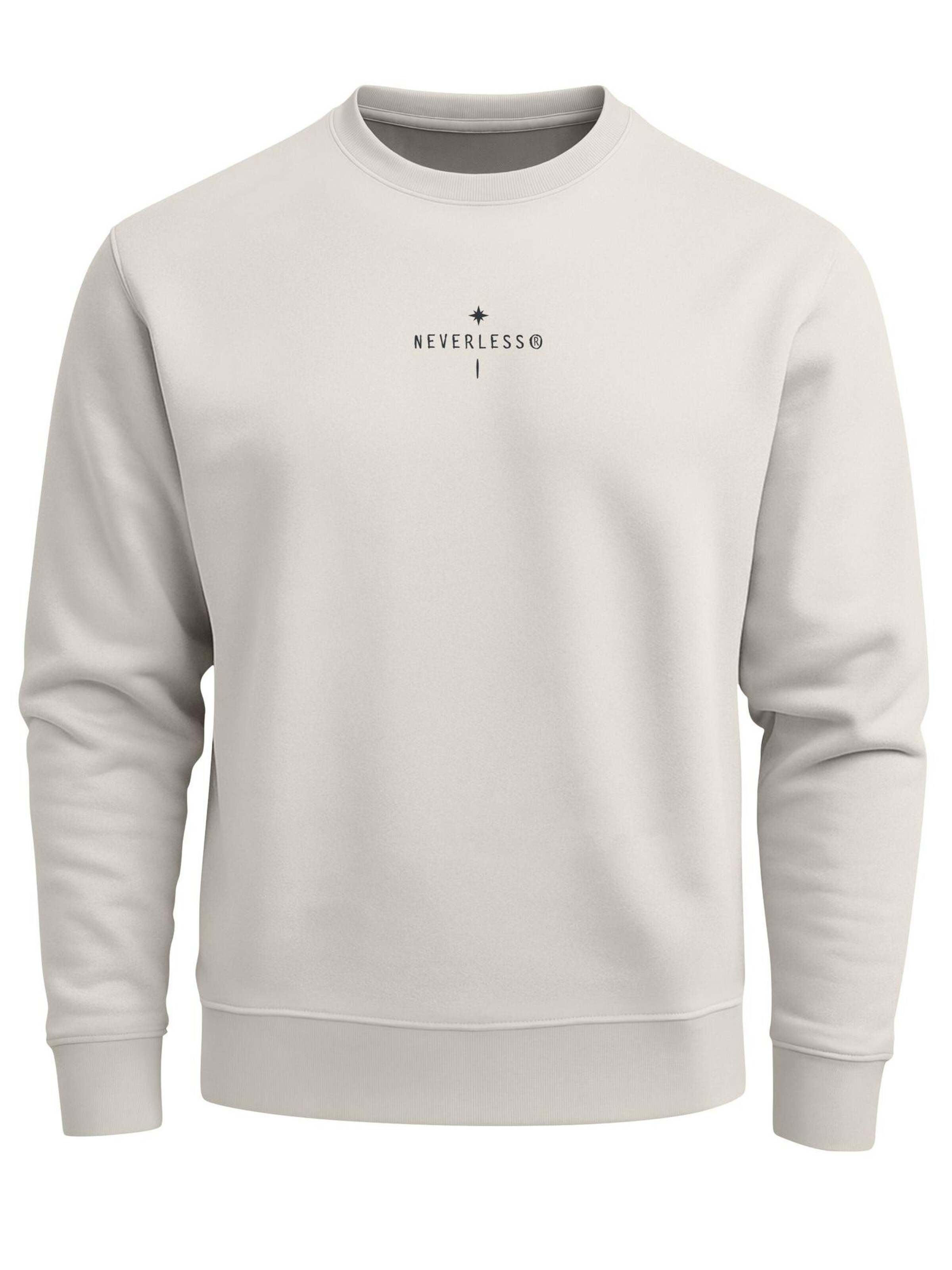 Neverless Sweatshirt 'Kompass Outdoor' in Beige: front