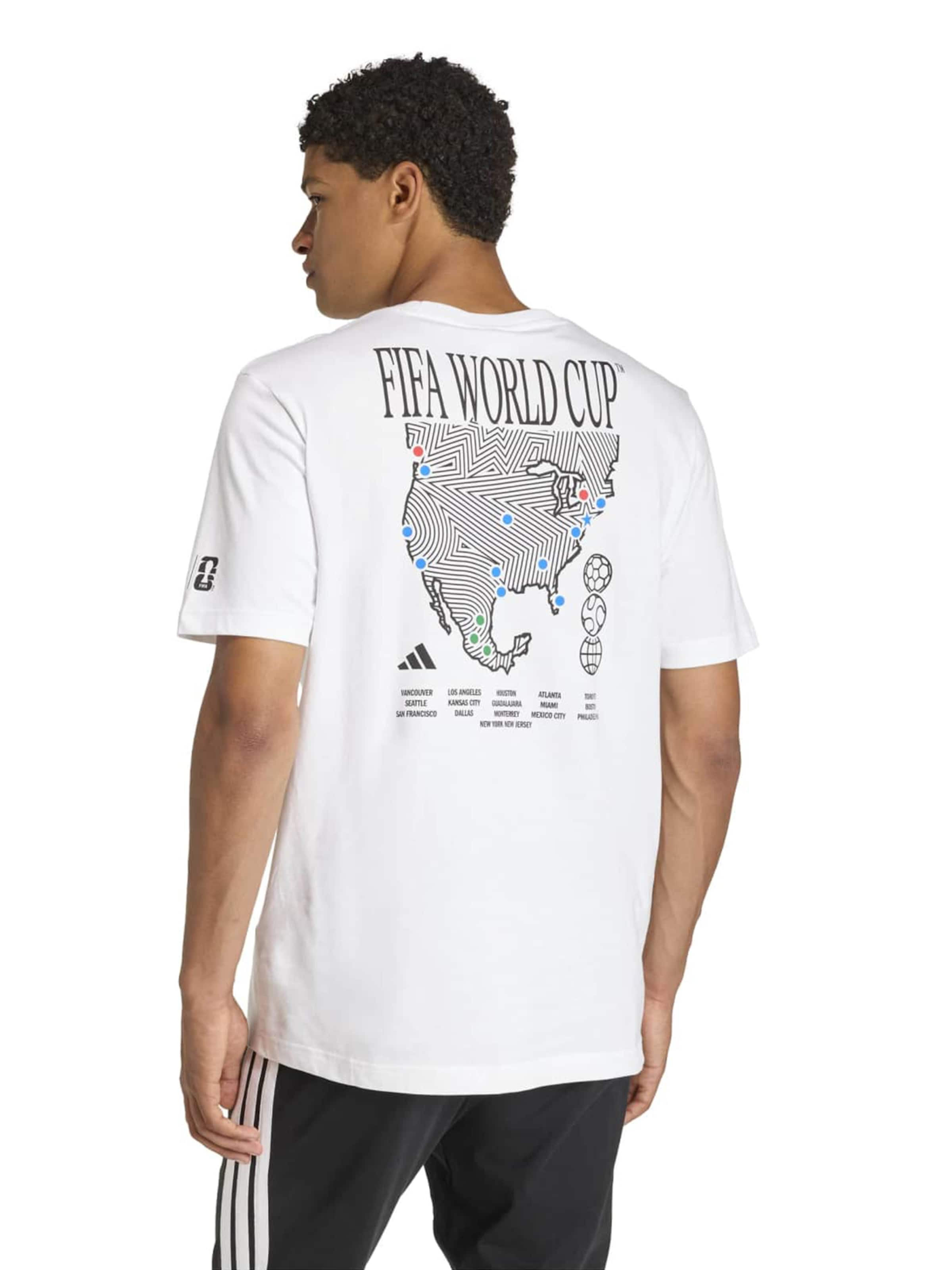 balta ADIDAS SPORTSWEAR Sportiniai marškinėliai 'FTB WC MAP': priekis