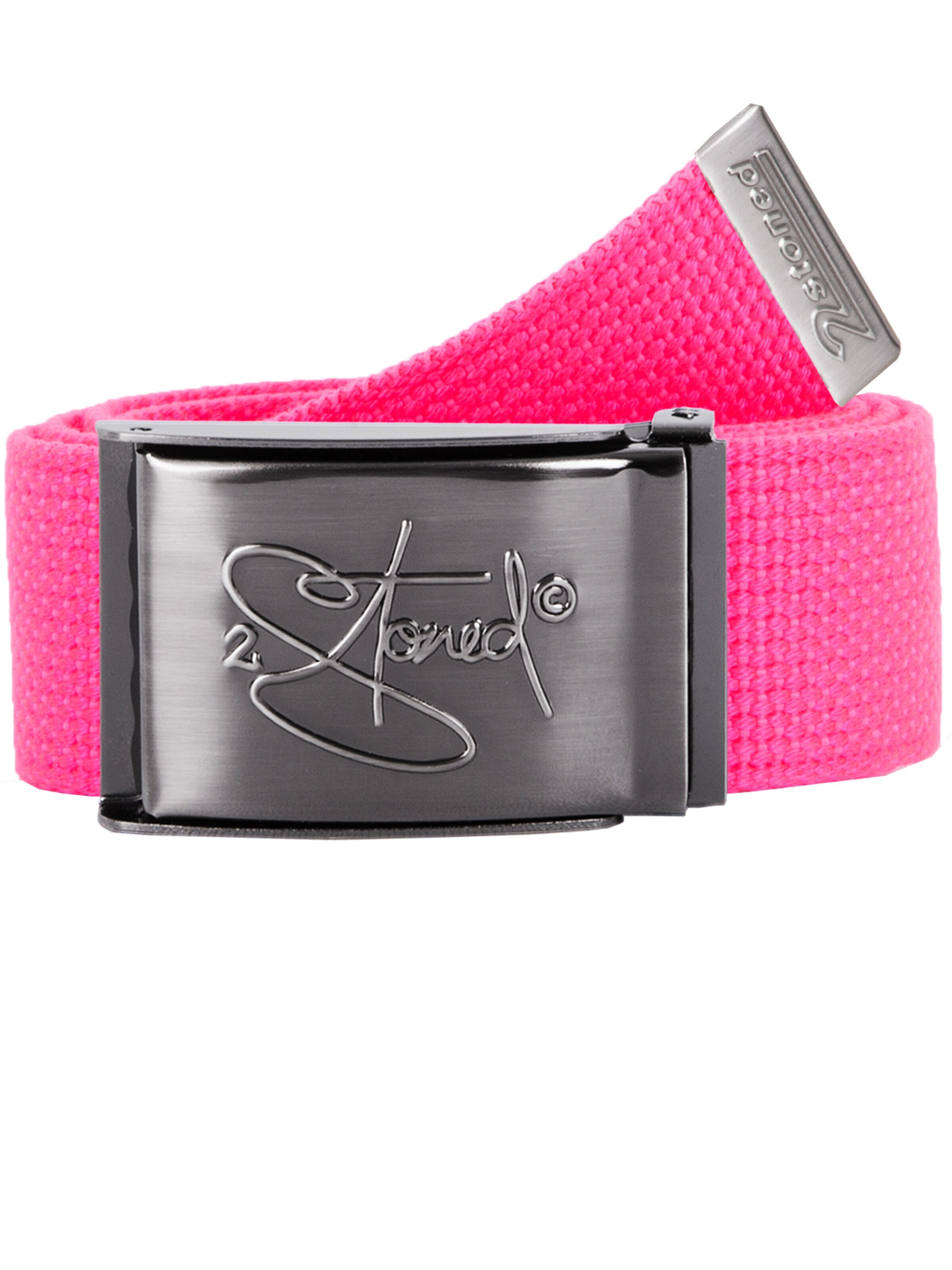 2Stoned Belt 'Classic Matt Embossed' in Pink: front