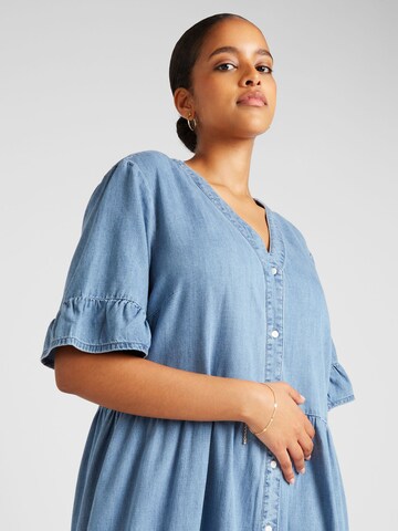 ONLY Carmakoma Shirt Dress 'AREENA' in Blue