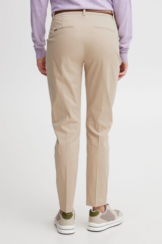 Oxmo Tapered Pleated Pants in Beige