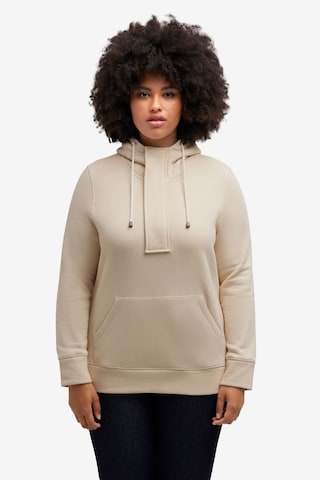 Ulla Popken Sweatshirt in Beige: voorkant