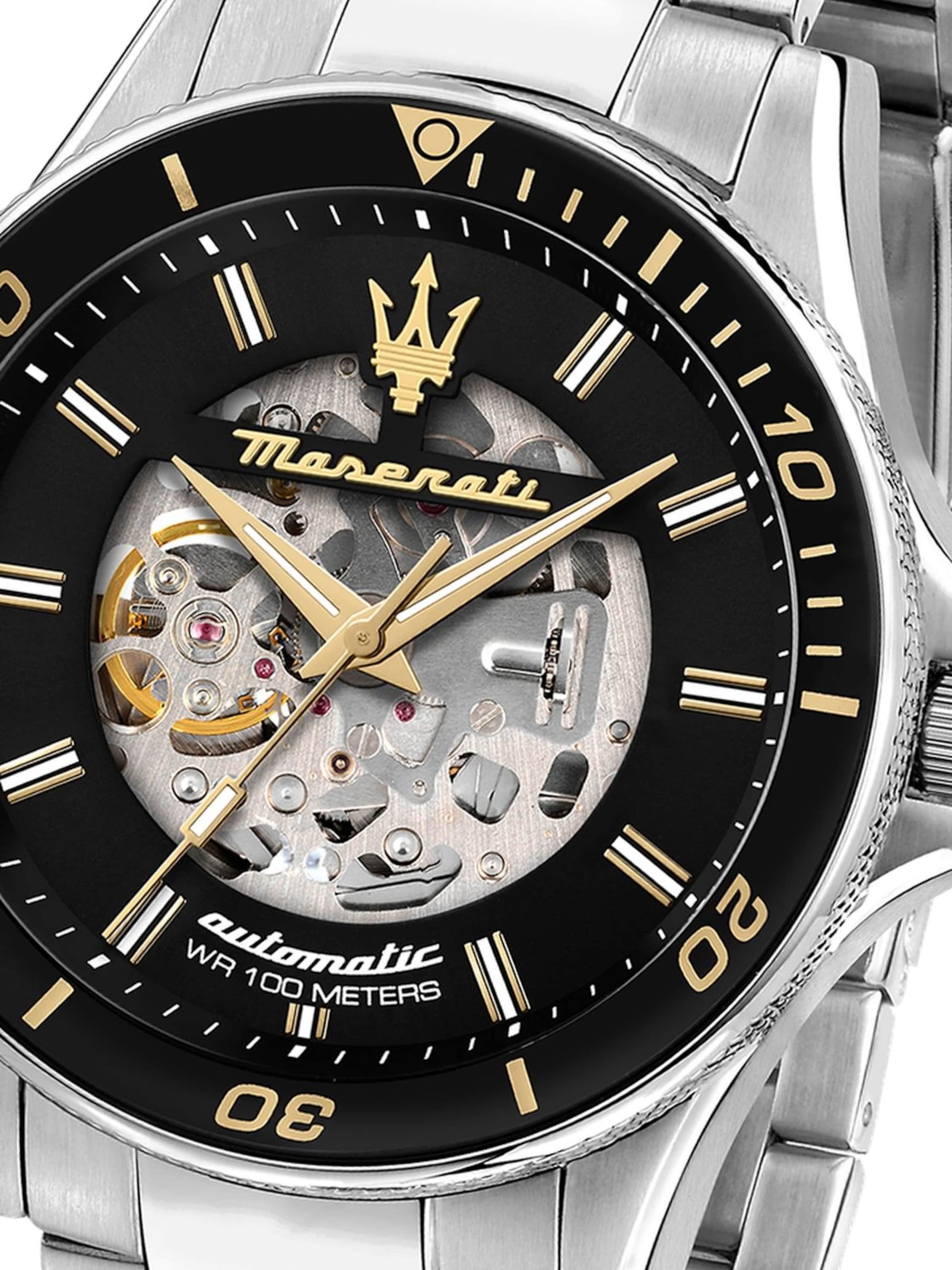 Montre à affichage analogique Maserati en argent