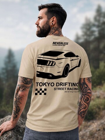 Neverless Shirt 'Tokyo Drifting'‌‌‌‌‌‌‌‌ in Beige
