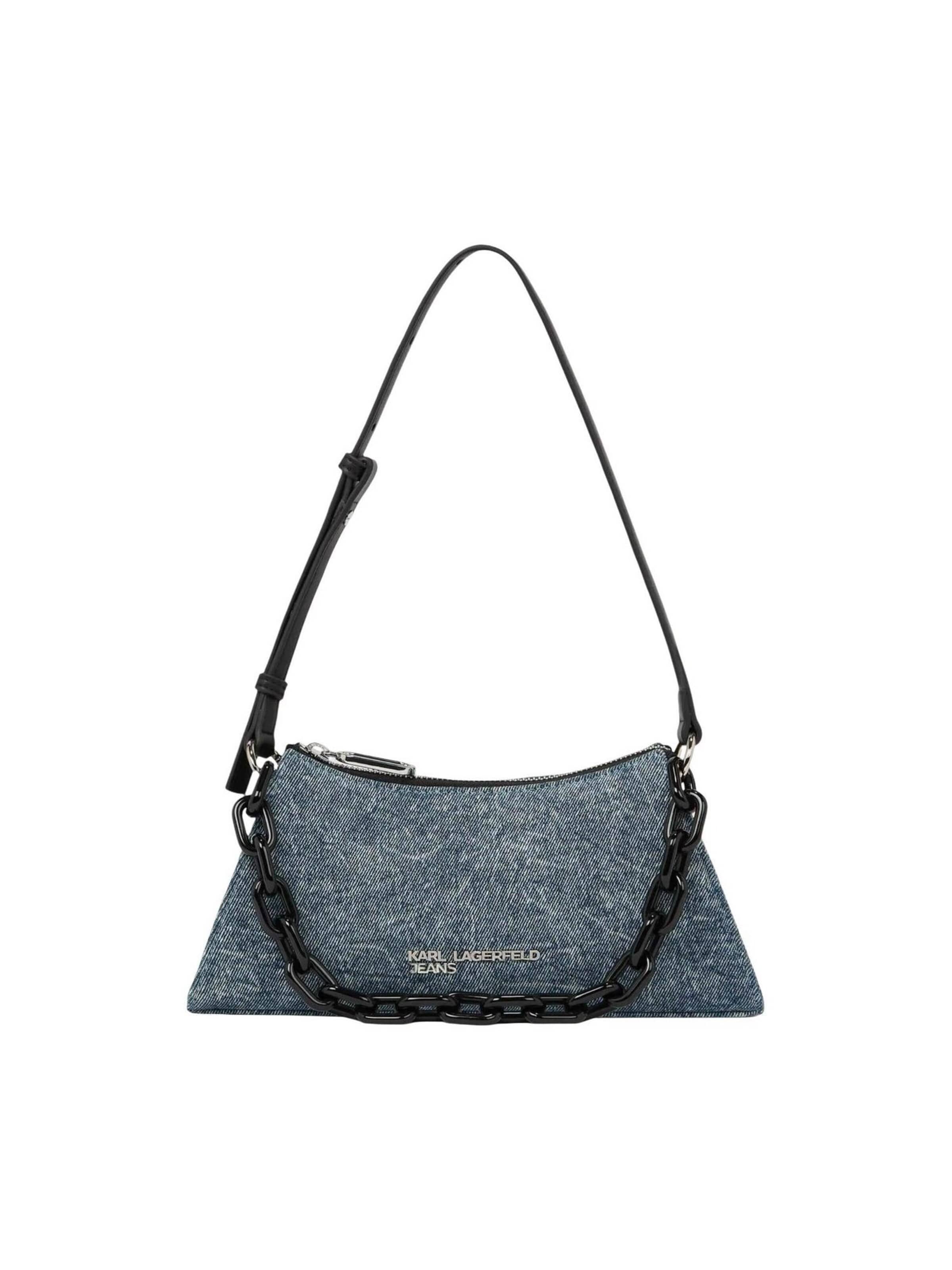 KARL LAGERFELD JEANS - Bolso de hombro 'KLJ Denim Chain Sm Shoulderbag B2W30123' en azul: frente