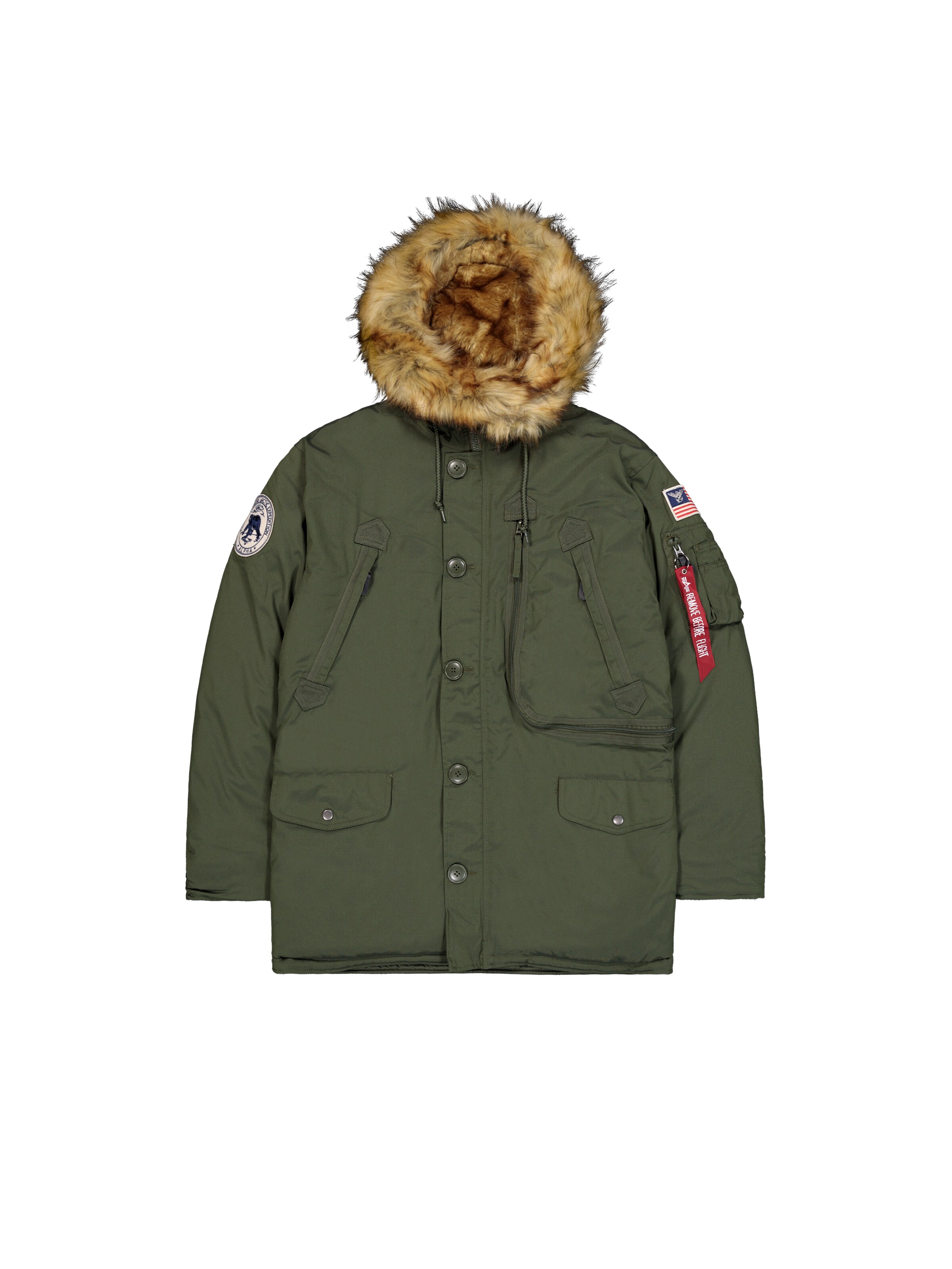 ALPHA INDUSTRIES Winter Jacket 'Polar' in Green: front