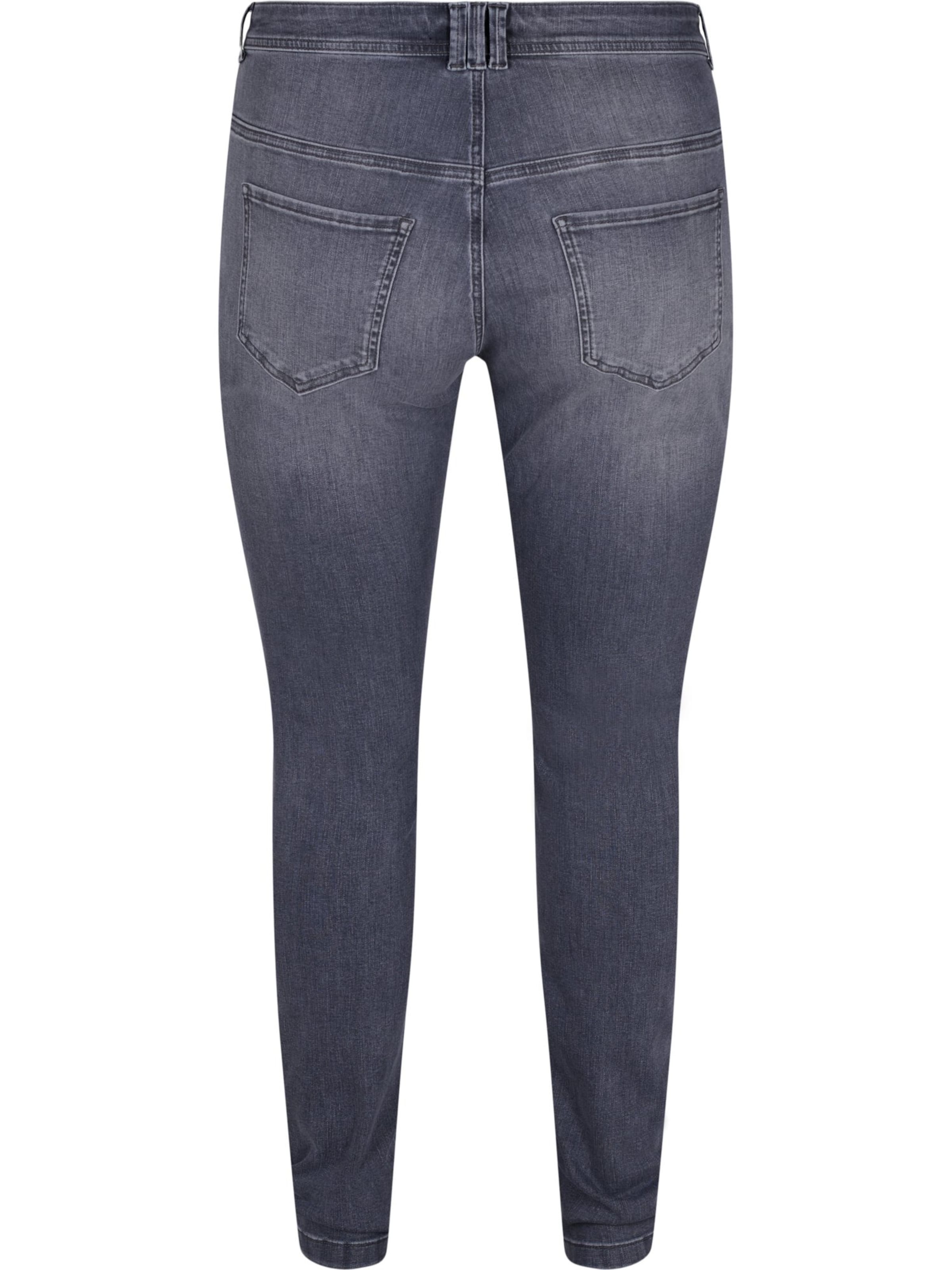 Zizzi Skinny Džínsy 'Nille' - Sivá