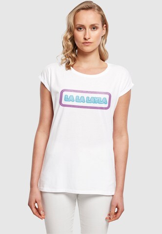 Merchcode Shirt 'La La Layla' in Wit: voorkant