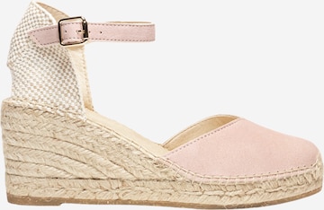 Alhamas - Sandalias con hebilla 'Alpargata Cuña 7 cm' en rosa: frente