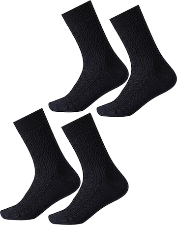 Millo Socks 'Cosy Twist' in Black: front