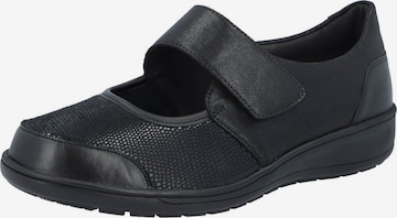 Mocassin 'Slipper Damen 29503 00467 Echtleder in schwarz' SOLIDUS en noir : devant