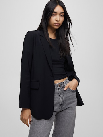 Pull&Bear Blazer | črna barva: sprednja stran