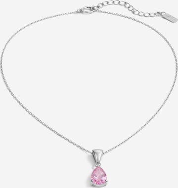 Pure Schmuck Kette 'Royal Drop Halskette Silber | Bridgerton' in Pink: Vorderseite