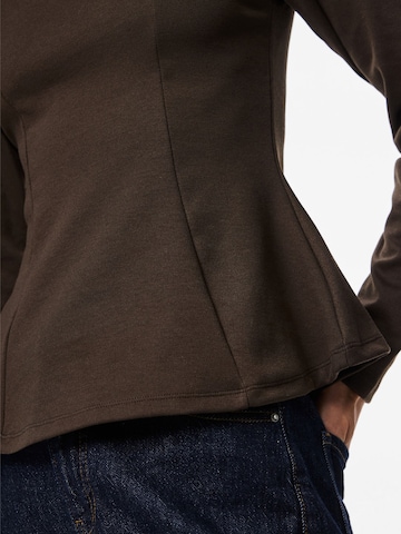 PIECES Shirt 'PCLucci Peplum' in Bruin