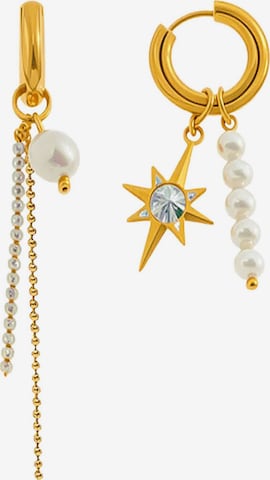Nemomatheo Ohrringe 'Stella & Perla' in Gold: Vorderseite