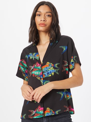 Obey Blouse 'FISHBOWL' in Zwart: voorkant