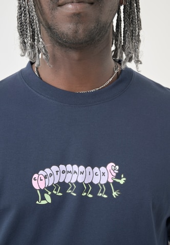 Cleptomanicx Shirt 'Classic Tee Worm' in Blue